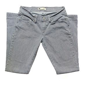 Levi’s 524 Too super low pinstripe blue and white jeans W28 L32